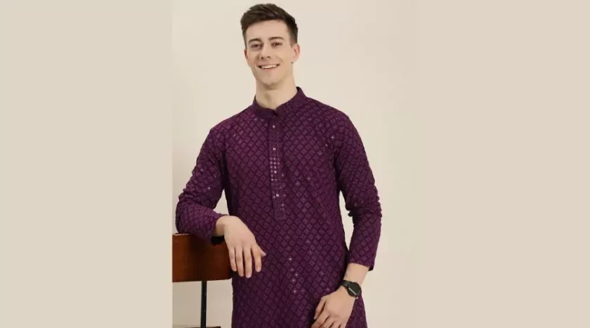 HERE&NOW Men Ethnic Motifs Embroidered Chikankari Kurta