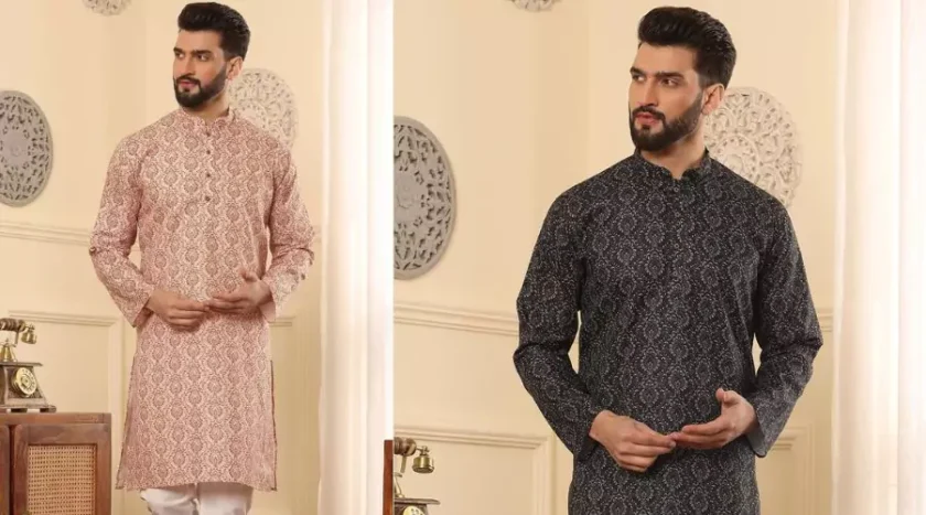 Armaan Ethnic Men Ethnic Motif Block Print Kurta