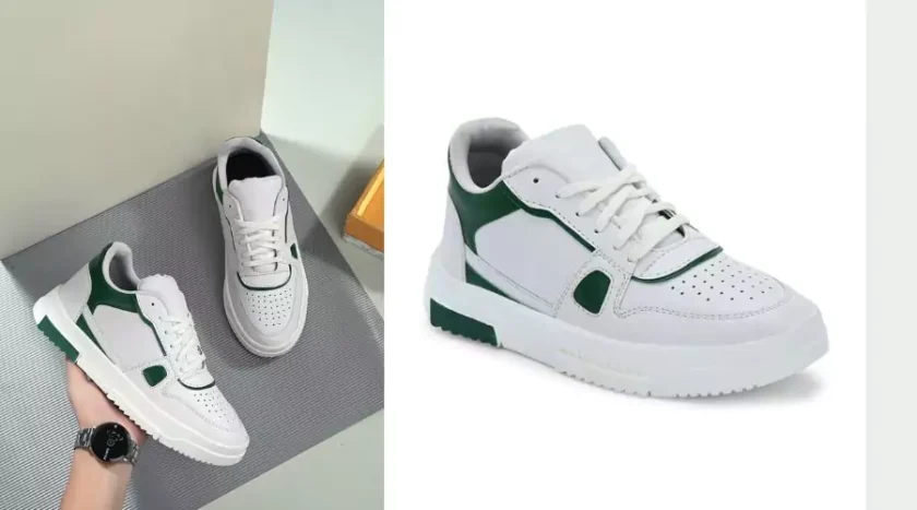 Mast & Harbour Men White & Green Perforated Sneakers