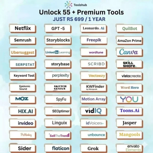 55 Premium Tools Bundle — Only ₹699 / 1 Year
