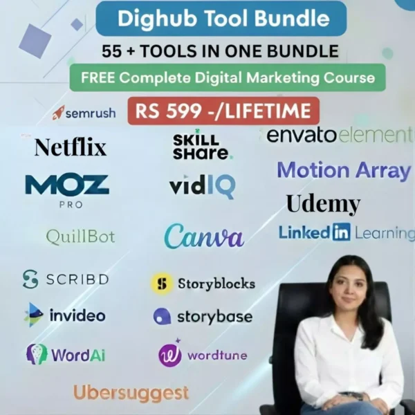55 Premium Tools Bundle — Only ₹599 For Lifetime + Free Complete Digital Marketing course